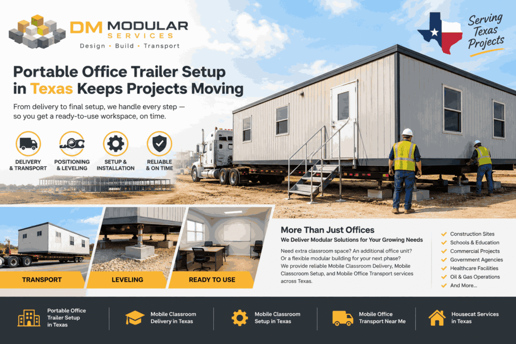 Portable Office Trailer Setup in Texas